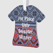 2. Platz Ugly Christmas Sweater Contest Ornament (Vorderseite)
