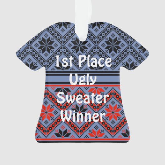 2. Platz Ugly Christmas Sweater Contest Ornament (Vorderseite)