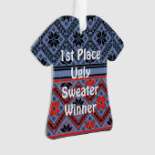 2. Platz Ugly Christmas Sweater Contest Ornament (Vorderseite)