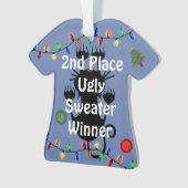 2. Platz Ugly Christmas Sweater Contest Ornament (Vorderseite)
