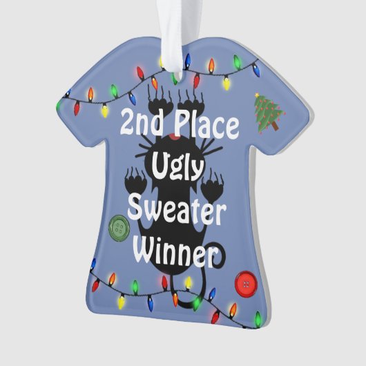 2. Platz Ugly Christmas Sweater Contest Ornament (Vorderseite)