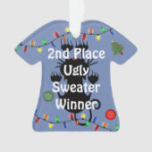2. Platz Ugly Christmas Sweater Contest Ornament (Vorderseite)