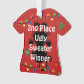 2. Platz Ugly Christmas Sweater Contest Ornament (Vorderseite)