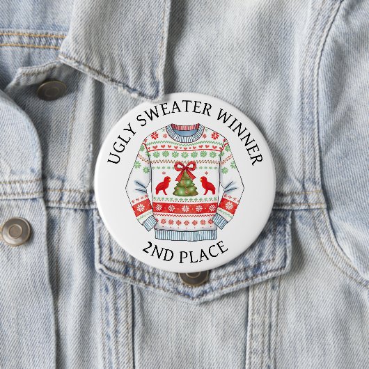 2. Platz Ugly Sweater Gewinner | Weihnachten Button (Beispiel)