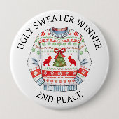 2. Platz Ugly Sweater Gewinner | Weihnachten Button (Vorderseite)