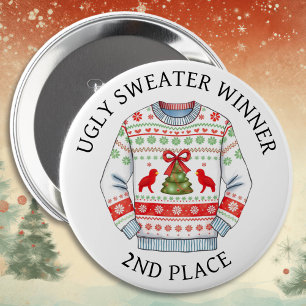 2. Platz Ugly Sweater Gewinner   Weihnachten Button