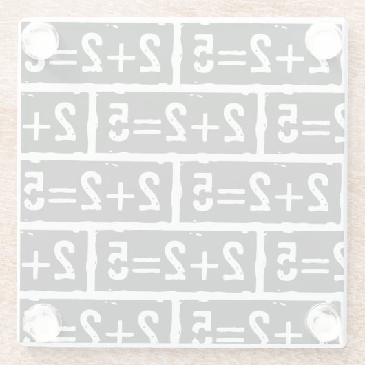 2 plus 2 gleich 5 glasuntersetzer (Rückseite)