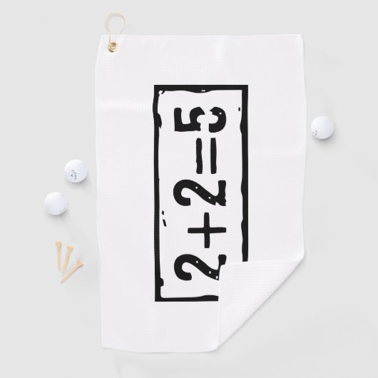 2 plus 2 gleich 5 golfhandtuch (Insitu)