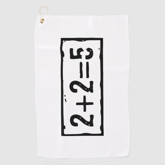 2 plus 2 gleich 5 golfhandtuch (Vorderseite)