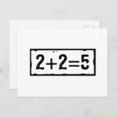 2 plus 2 gleich 5 postkarte (Vorne/Hinten)