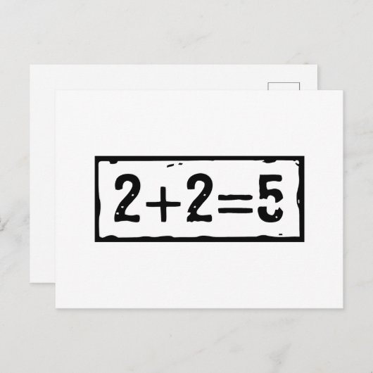 2 plus 2 gleich 5 postkarte (Vorne/Hinten)