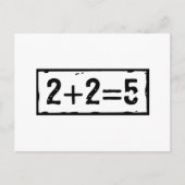2 plus 2 gleich 5 postkarte (Vorderseite)