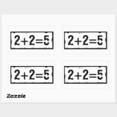 2 plus 2 gleich 5 rechteckiger aufkleber (Blatt)