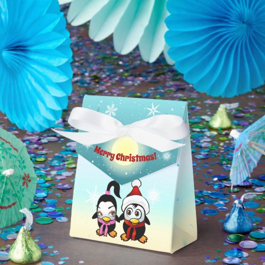2 Polar Love Birds feiern Weihnachten Geschenkschachtel (Party)