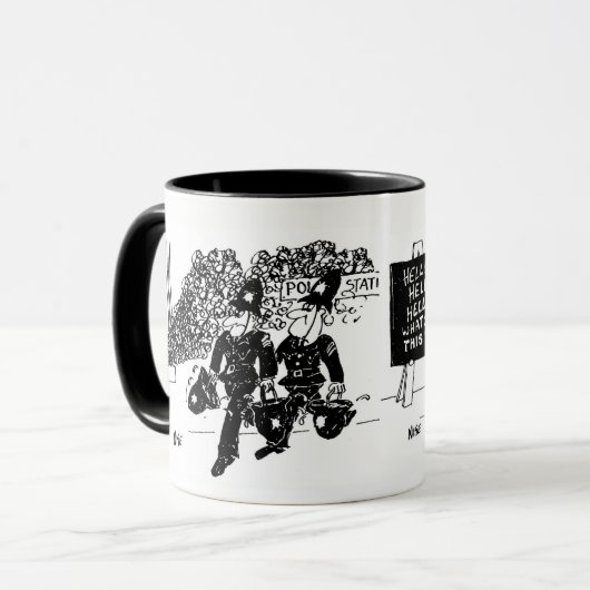 2 Polizeiliche Cartoon Tasse (Vorderseite Links)
