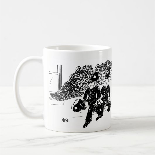 2 Polizeiliche Cartoons Kaffeetasse (Links)
