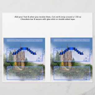 2 Princess Birthday Custom Candy Bar Wrappers Flyer