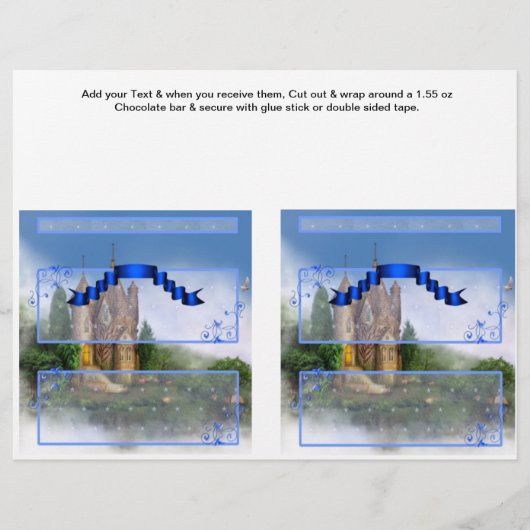 2 Princess Birthday Custom Candy Bar Wrappers Flyer (Vorne)