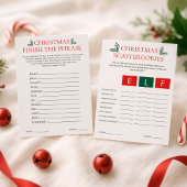 2 Printable Christmas Games Scattegories Card Einladung