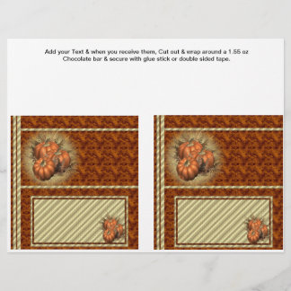 2 Pumpkin Fall Custom Hersheys Candy Bar Wrappers Flyer