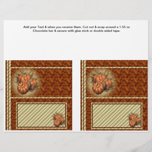 2 Pumpkin Fall Custom Hersheys Candy Bar Wrappers Flyer (Vorne)