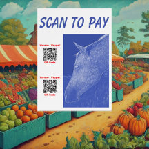 2 QR Codes Business Scan zu zahlen Blue Horse Whit