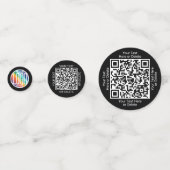 2 QR Codes Generator & Business Logo Schwarze Tabe Konfetti (Rückseiten)