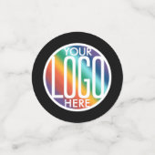 2 QR Codes Generator & Business Logo Schwarze Tabe Konfetti (Klein Vorderseite)