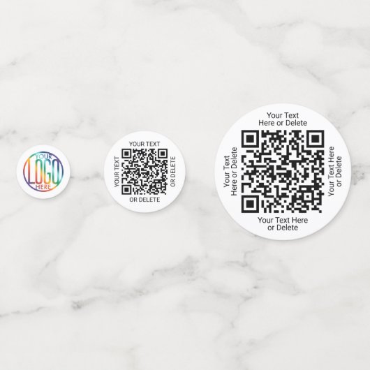 2 QR Codes Generator & Business Logos Weiße Tabell Konfetti (Rückseiten)