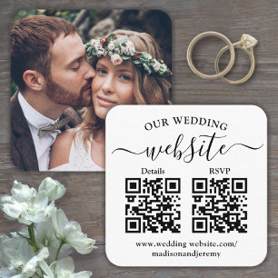 2 QR Codes Hochzeiten Website & UAWG Square Foto Begleitkarte
