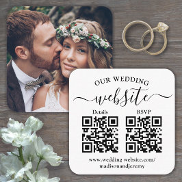 2 QR Codes Hochzeiten Website & UAWG Square Foto Begleitkarte