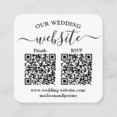 2 QR Codes Hochzeiten Website & UAWG Square Foto Begleitkarte (Vorderseite)