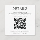 2 QR Codes Schwarz-weiße Hochzeitdetails UAWG Begleitkarte (Rückseite)
