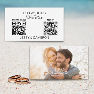 2 QR Codes Wedding Website Wedding Registry Foto Begleitkarte