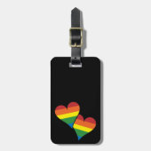 2 Rainbow Hearts Gepäckanhänger (Vorderseite vertikal)
