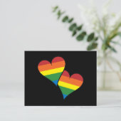 2 Rainbow Hearts Postkarte (Stehend Vorderseite)