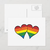 2 Rainbow Hearts Postkarte (Vorne/Hinten)
