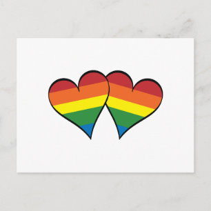 2 Rainbow Hearts Postkarte