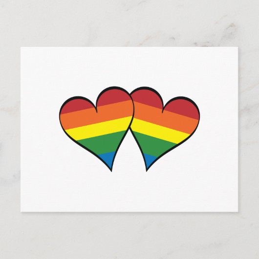 2 Rainbow Hearts Postkarte (Vorderseite)