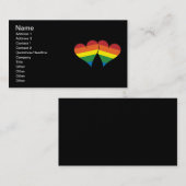 2 Rainbow Hearts Visitenkarte (Vorne/Hinten)