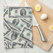 $2 Rechnung Geld Hintergrund Geschirrtuch (Viertel Falte)