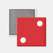 2 Red Dice Magnet (Vorderseite/Rückseite)