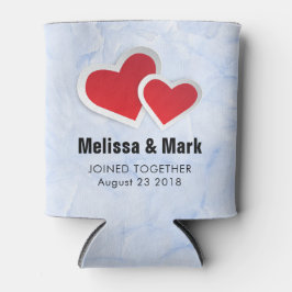 2 Red Paper Hört auf Icy Blue Marmor Hochzeit Dosenkühler