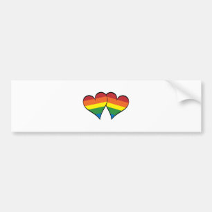 2 Regenbogen-Herzen Autoaufkleber