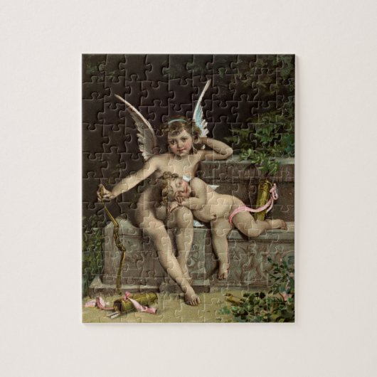 2 retro Amor-Sitzende Puzzle (Vertikal)
