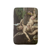 2 retro Amorette sitzen Badematte (Vorderseite Vertikal)