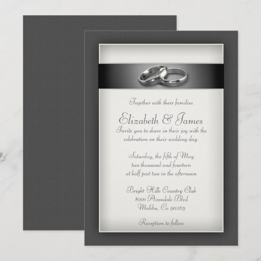 2 Ringe, die Einladungen Wedding sind (Vorne/Hinten)