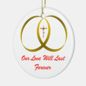 2 Ringe & JESUS, Keramik Ornament (Links)