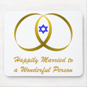 2 Ringe & STAR von DAVID, glücklich Verheiratet... Mousepad