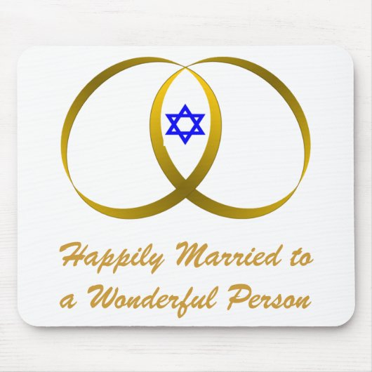 2 Ringe & STAR von DAVID, glücklich Verheiratet... Mousepad (Vorne)
